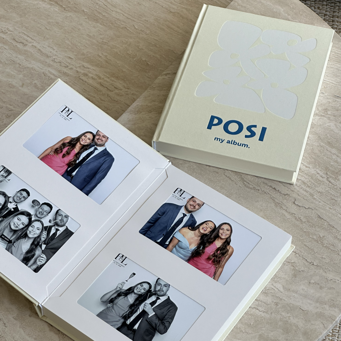 coffee table photo album - beige